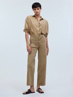 Madewell The Tall Emmett Wide-Leg Crop Pant: Welt Pocket Edition •size 27T•NP907
